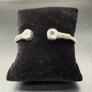 Light Green Amethyst And 18K Gold Accent Cuff
