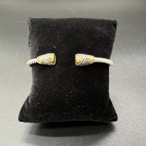 Hammered 18K Gold Accent Cuff